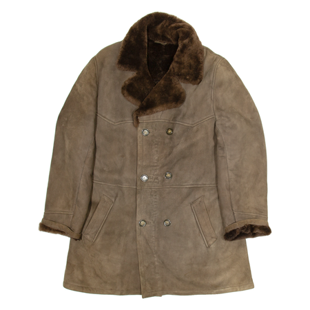 Mens Trench Jacket Brown Leather M