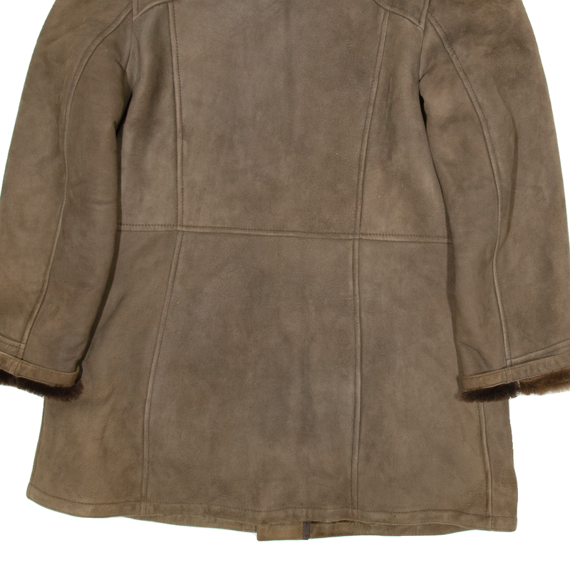 Mens Trench Jacket Brown Leather M