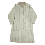 Womens Trench Jacket Grey Leather M