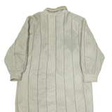 Womens Trench Jacket Grey Leather M