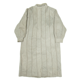 Womens Trench Jacket Grey Leather M