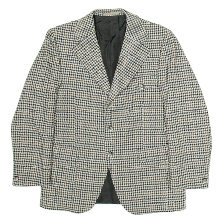Mens Blazer Jacket Grey Houndstooth M