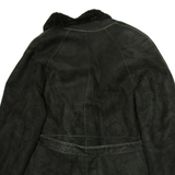 Womens Overcoat Jacket Black Leather M