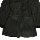 Womens Overcoat Jacket Black Leather M