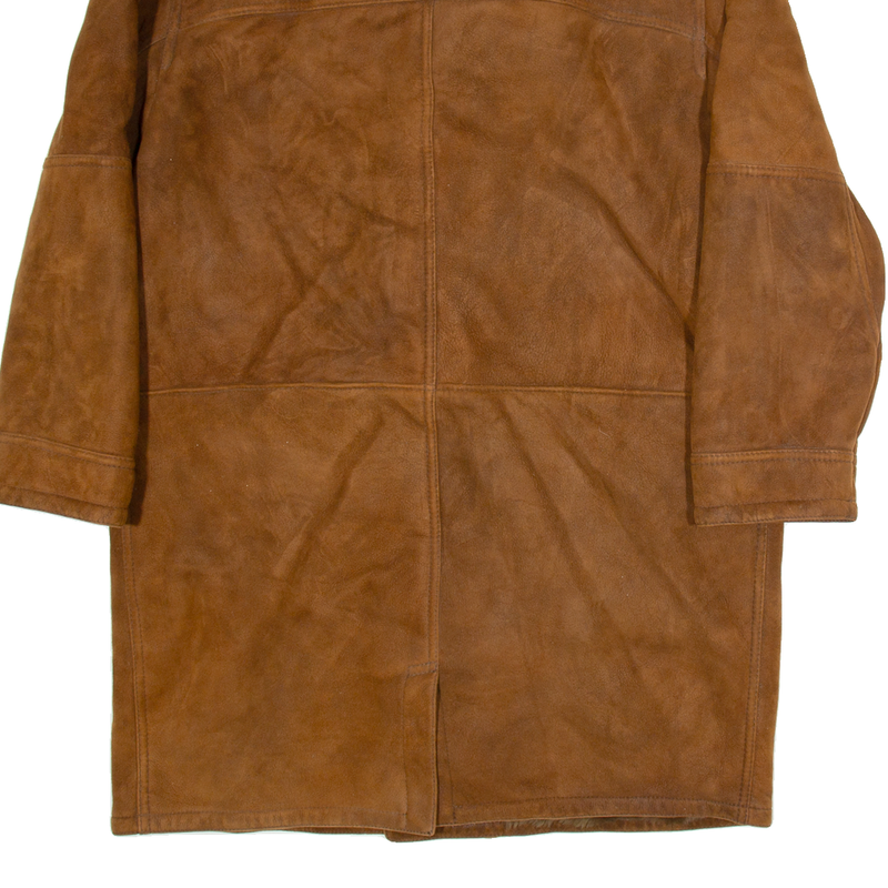 GIZMOS Womens Overcoat Jacket Brown Leather L