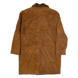 GIZMOS Womens Overcoat Jacket Brown Leather L