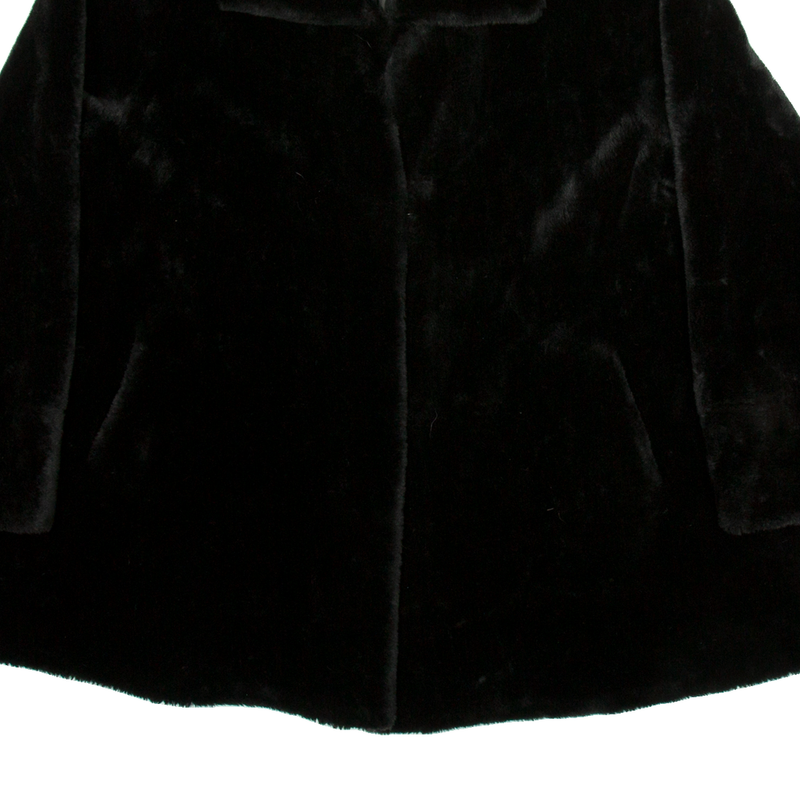 Mens Fleece Jacket Black Flannel L