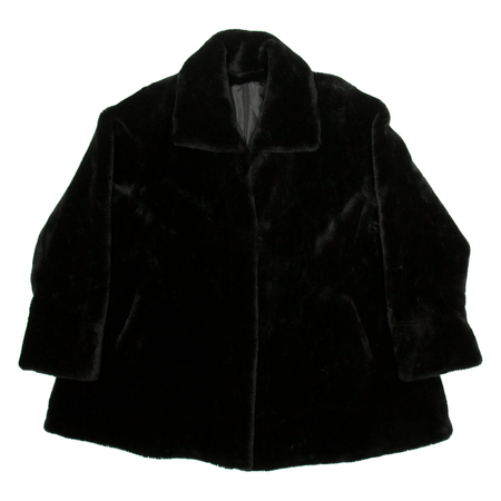 Mens Fleece Jacket Black Flannel L