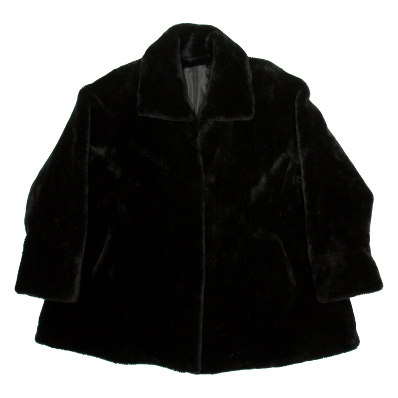 Mens Fleece Jacket Black Flannel L