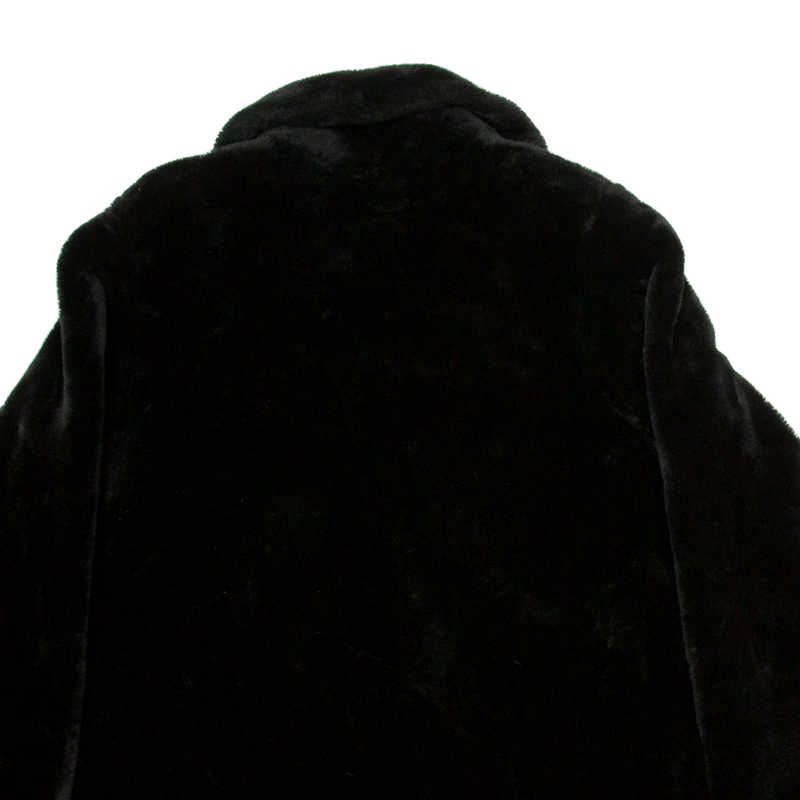 Mens Fleece Jacket Black Flannel L