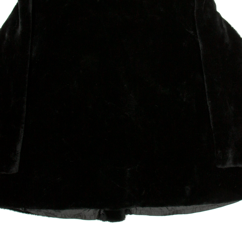 Mens Fleece Jacket Black Flannel L