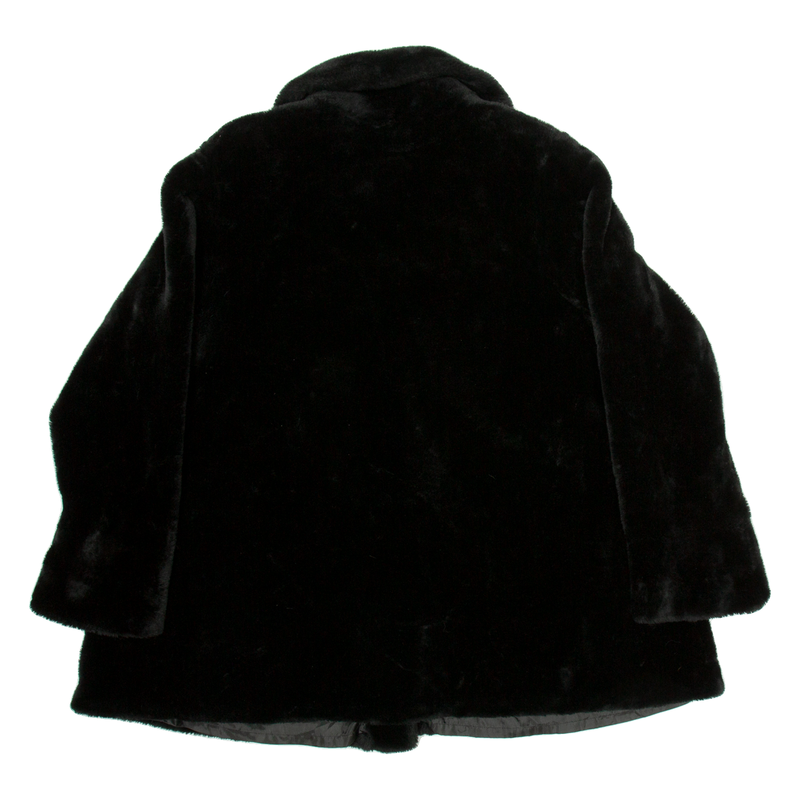 Mens Fleece Jacket Black Flannel L