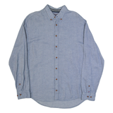 TOMMY HILFIGER New York Fit Mens Plain Shirt Blue Long Sleeve L