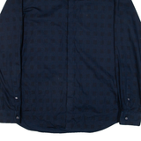 DKNY Slim Fit Mens Shirt Blue Check Long Sleeve M