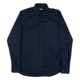 DKNY Slim Fit Mens Shirt Blue Check Long Sleeve M