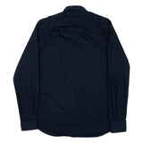 DKNY Slim Fit Mens Shirt Blue Check Long Sleeve M