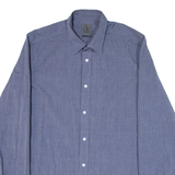 CALVIN KLEIN Mens Plain Shirt Blue Long Sleeve S