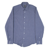 CALVIN KLEIN Mens Plain Shirt Blue Long Sleeve S