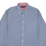 TOMMY HILFIGER Mens Shirt Blue Gingham Long Sleeve M
