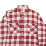 ZAPPING Mens Flannel Shirt Red Check Long Sleeve L