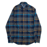 TOMMY HILFIGER Regular Fit Mens Flannel Shirt Blue Check Long Sleeve M