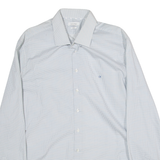 CALVIN KLEIN Fitted Mens Shirt Blue Long Sleeve L