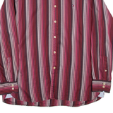 TOMMY HILFIGER Mens Shirt Red Striped Long Sleeve XL