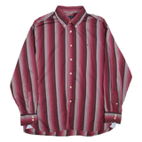 TOMMY HILFIGER Mens Shirt Red Striped Long Sleeve XL
