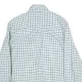 CHAPS Stretch Oxford Mens Shirt Green Check Long Sleeve M
