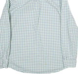 CHAPS Stretch Oxford Mens Shirt Green Check Long Sleeve M