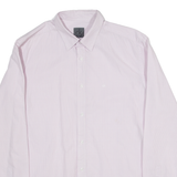 CALVIN KLEIN Slim Fit Mens Shirt Pink Striped Long Sleeve L