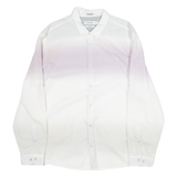 CALVIN KLEIN Classic Fit Mens Shirt Purple Striped Long Sleeve XL