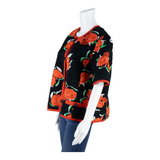 LIOLA Button Up Womens Printed Blouse Black Floral 2XL