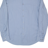 CALVIN KLEIN Slim Fit Mens Plain Shirt Blue Long Sleeve M