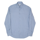 CALVIN KLEIN Slim Fit Mens Plain Shirt Blue Long Sleeve M