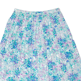 ANDREA GAYLE Womens Pleated Skirt Blue Midi 90s Floral M
