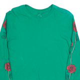 HOLLISTER Cropped Graphic Tee Womens T-Shirt Green Long Sleeve XS
