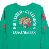 HOLLISTER Cropped Graphic Tee Womens T-Shirt Green Long Sleeve XS