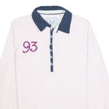 CREW CLOTHING Womens Polo Shirt Pink Long Sleeve UK 10