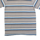 BEN SHERMAN Mens Polo Shirt Grey Striped M