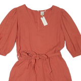 ANTHROPOLOGIE Belted Womens Playsuit Pink Straight UK 6