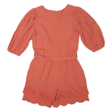 ANTHROPOLOGIE Belted Womens Playsuit Pink Straight UK 6