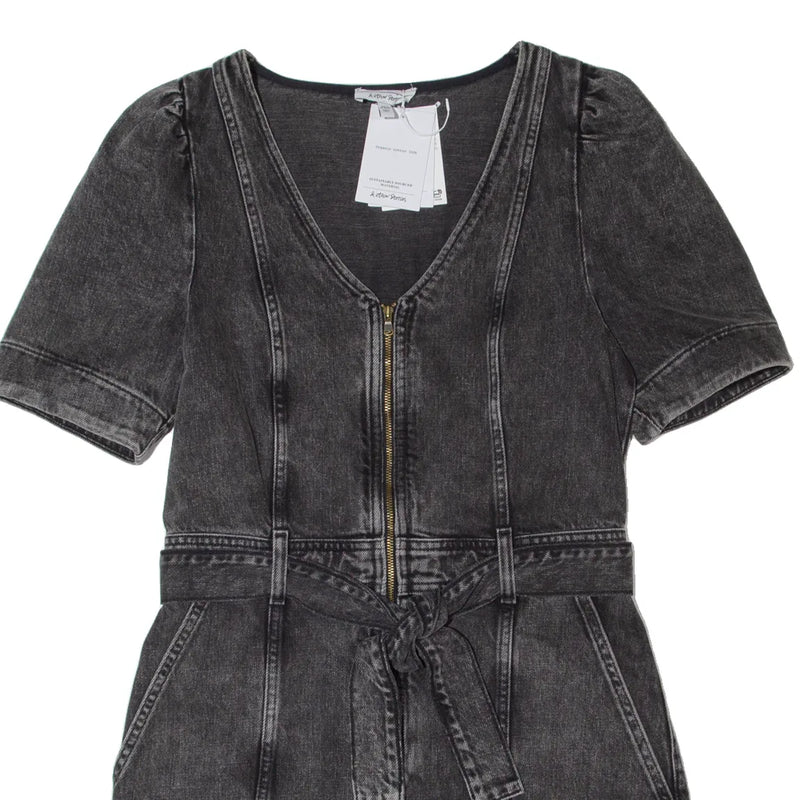 & OTHER STORIES Los Angeles Atelier Womens Playsuit Black Straight Denim S