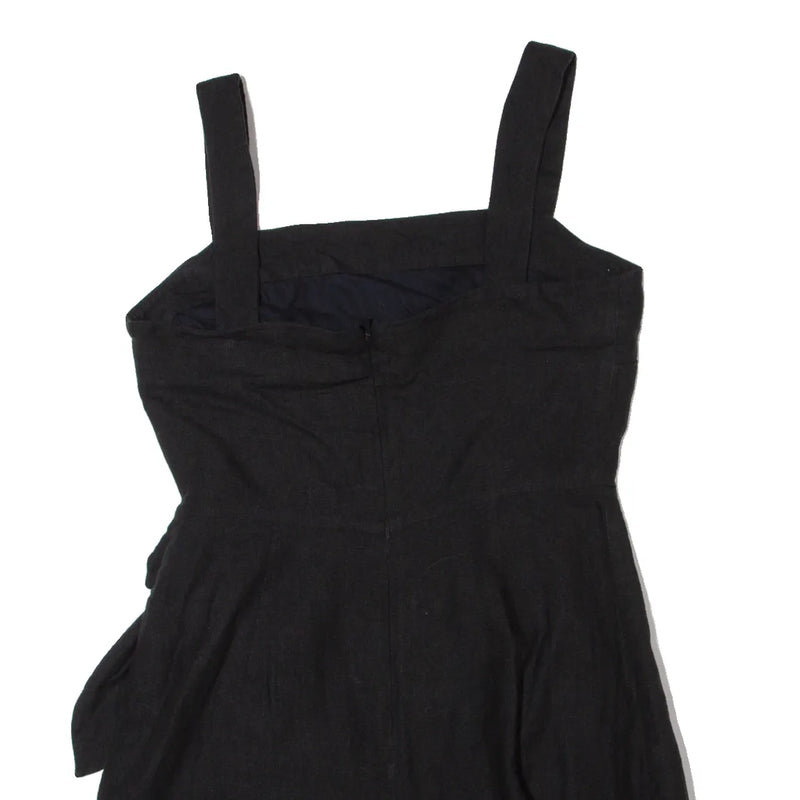 & OTHER STORIES Los Angeles Atelier Wrap Womens Playsuit Black Straight Linen S