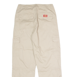 DICKIES Workwear Cargo Womens Twill Trousers Beige Regular Straight W26 L27