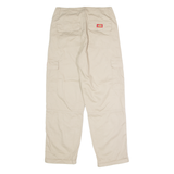 DICKIES Workwear Cargo Womens Twill Trousers Beige Regular Straight W26 L27