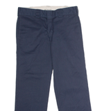 DICKIES Workwear Mens Twill Trousers Blue Slim Straight W32 L30