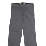 DICKIES Flex Workwear Mens Twill Trousers Grey Slim Straight W30 L32