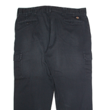 DICKIES Workwear Cargo Mens Twill Trousers Black Relaxed Straight W42 L30