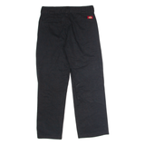 DICKIES Roll Crop Hem Workwear Womens Twill Trousers Black Straight W29 L29